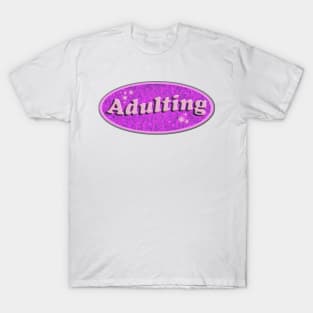 Adulting Slogan Flashback Vending Decal Style T-Shirt